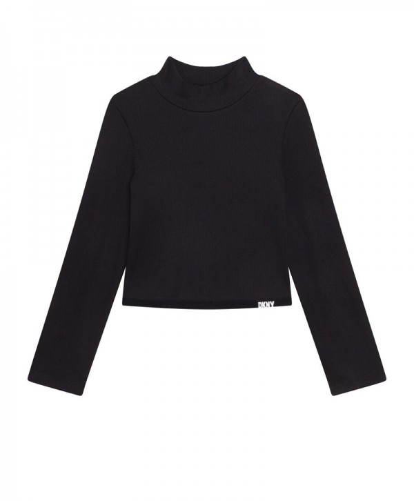 DKNY Girls Black Logo Long Sleeve Top