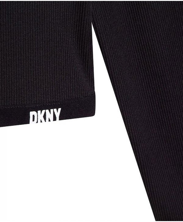 DKNY Girls Black Logo Long Sleeve Top