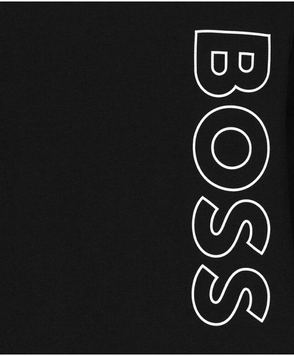 BOSS Boys Black Logo Long Sleeve Top