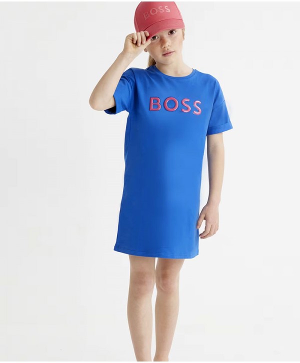 Boss Girls Blue Logo Dress