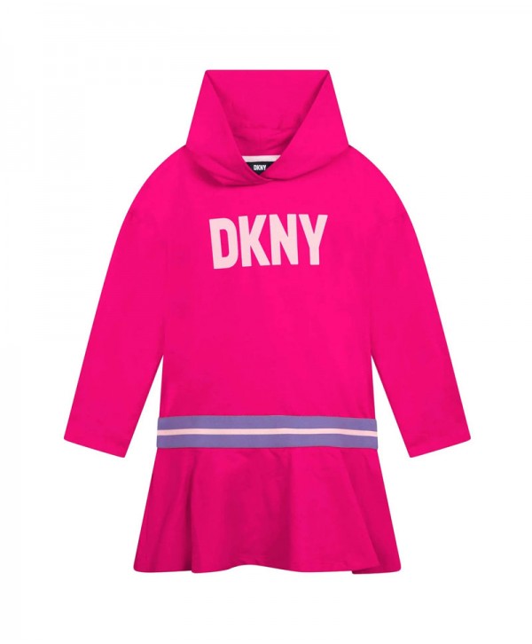 DKNY Girls Pink Hooded Dress