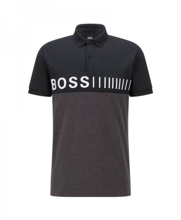 Cotton polo shirt with embroidered logo artwork