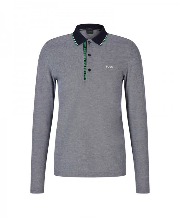 Boss Longsleeve Polo Pleesy Grey