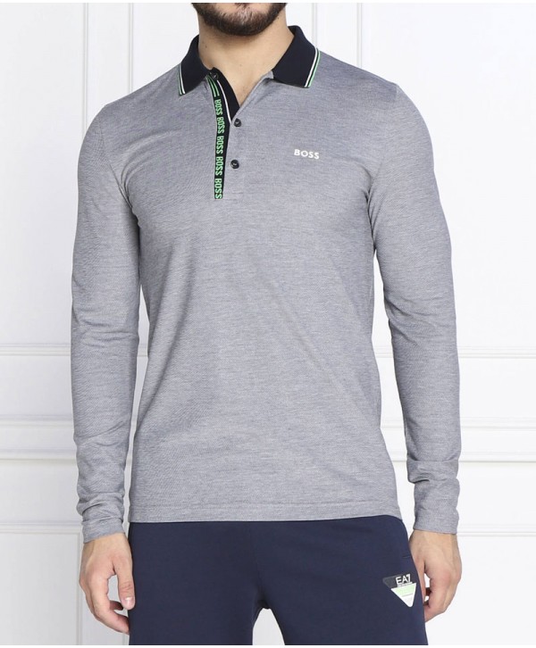 Boss Longsleeve Polo Pleesy Grey