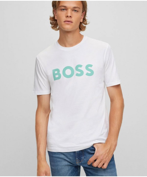 BOSS Regular Fit T-Shirts in cotton White