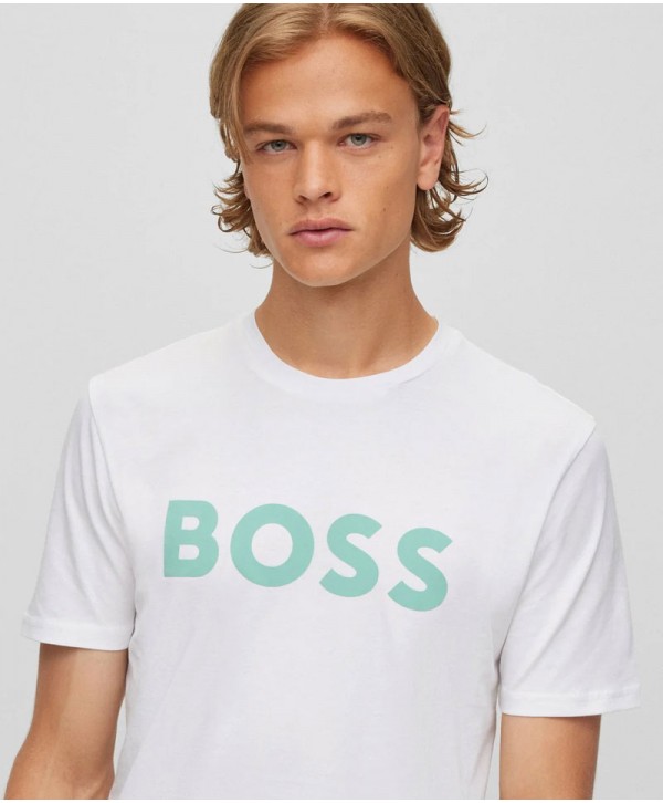 BOSS Regular Fit T-Shirts in cotton White