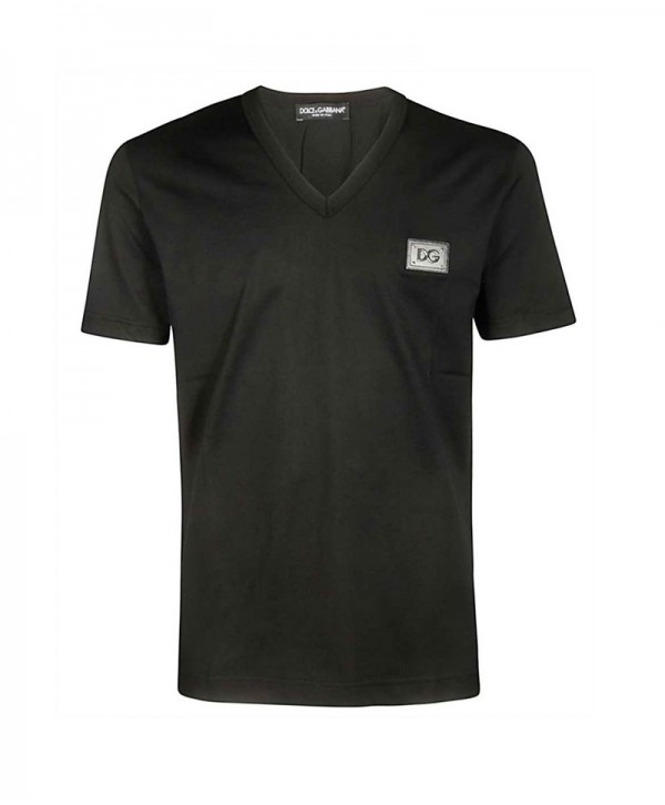 D&G Black T Shirt V Neck