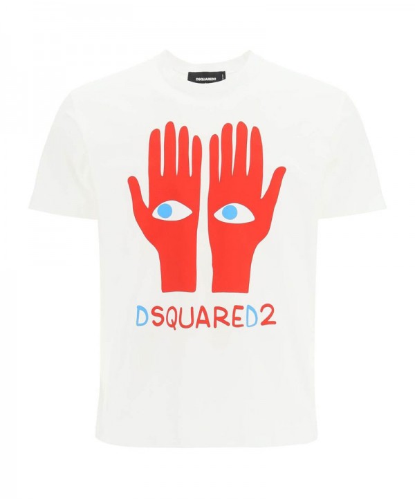 Dsquared2 Eyes On Hands White T Shirt 