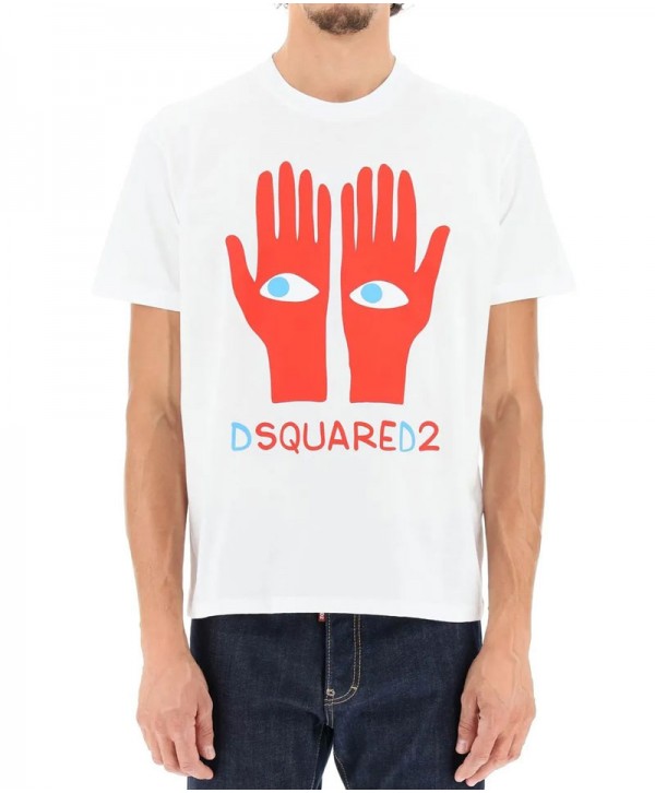 Dsquared2 Eyes On Hands White T Shirt 