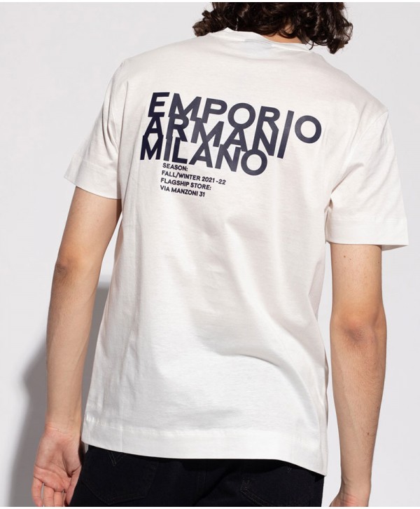 Emporio Armani t-shirt with back print in white