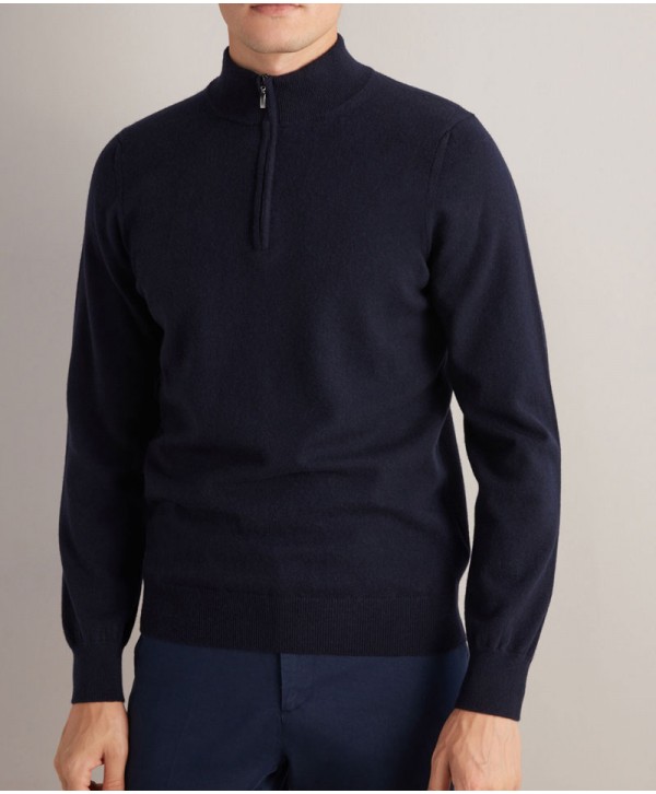 Faconnable Knit Half zipper Navy