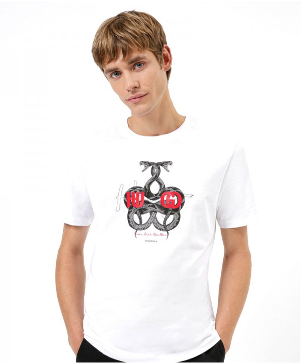 Hugo Boss T shirt Dnake White