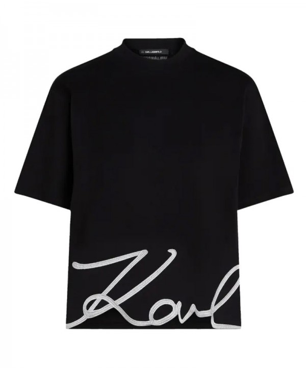 karl lagerfeld Signature Edge tshirt black