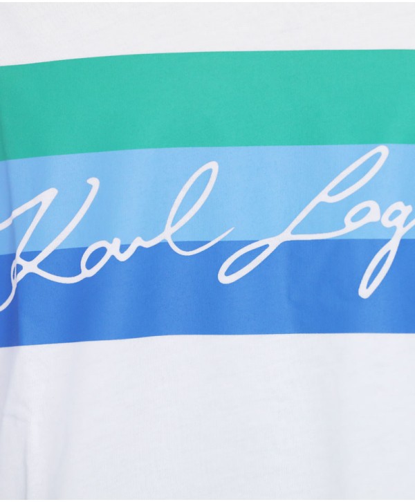 Karl Lagerfeld Signature stripe logo tee white