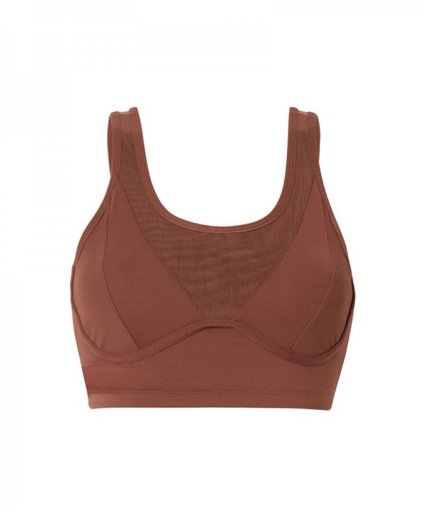 Mesh effect bra - brown 