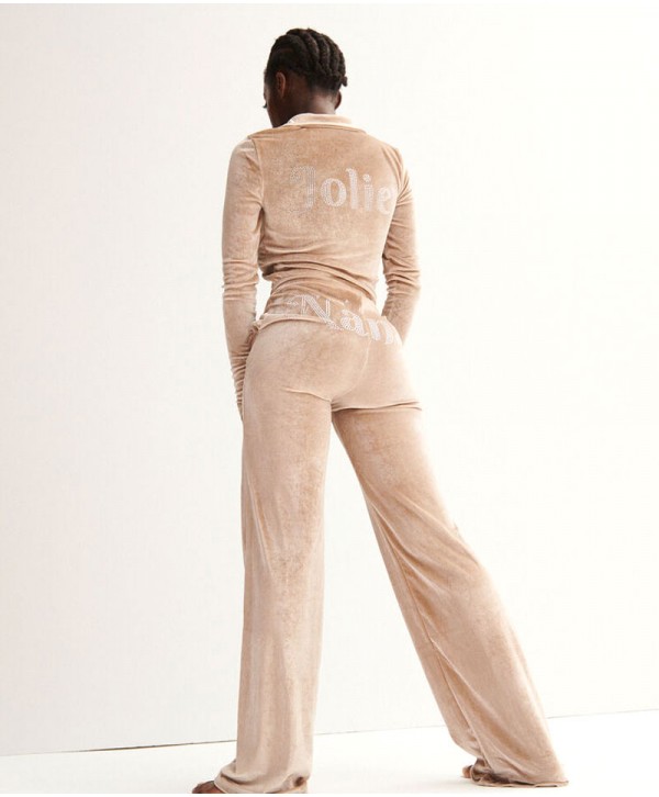 Aya x undiz nana jogging pants in velvet - beige