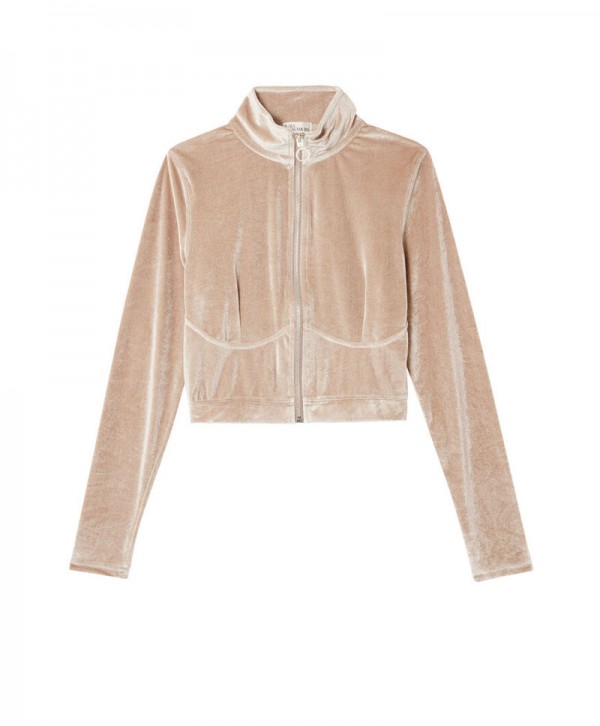 Aya x undiz jacket in velvet - beige 