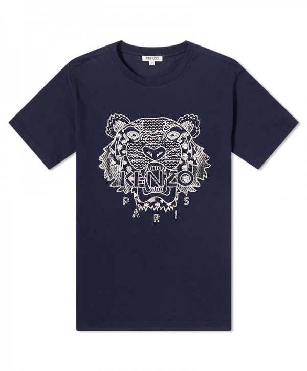 Kenzo T-shirt embroidered midnight blue