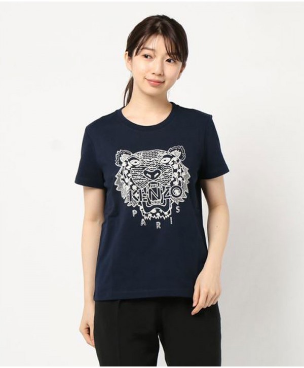 Kenzo T-shirt embroidered midnight blue