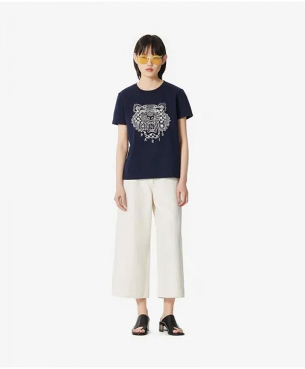 Kenzo T-shirt embroidered midnight blue