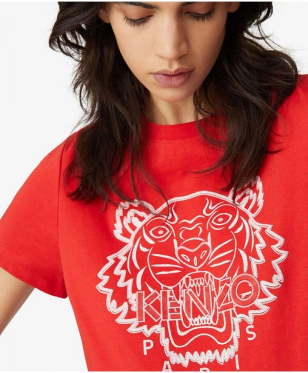 KENZO Tiger T-shirt In Medium Red