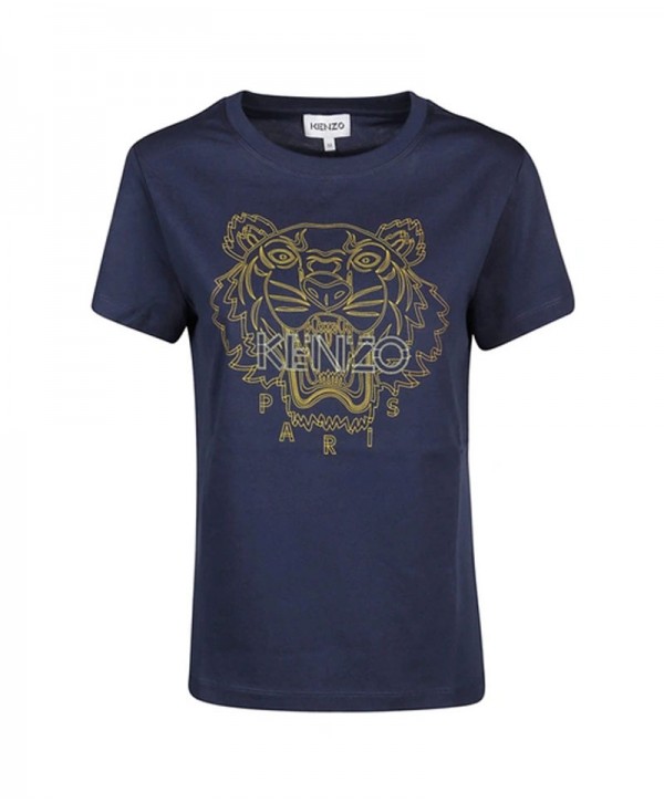 KENZO Classic T-shirt Printed Tiger In Navy Blue