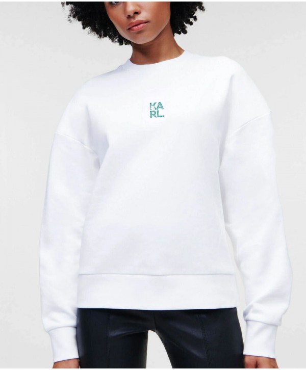 Karl Lagerfeld Athleisure Jersey Sweatshirt White