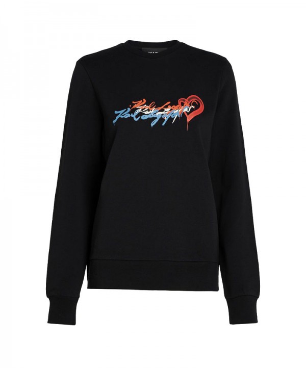 Karl Lagerfeld Graffiti Logo Sweatshit Black