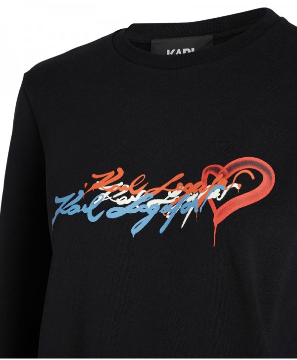 Karl Lagerfeld Graffiti Logo Sweatshit Black