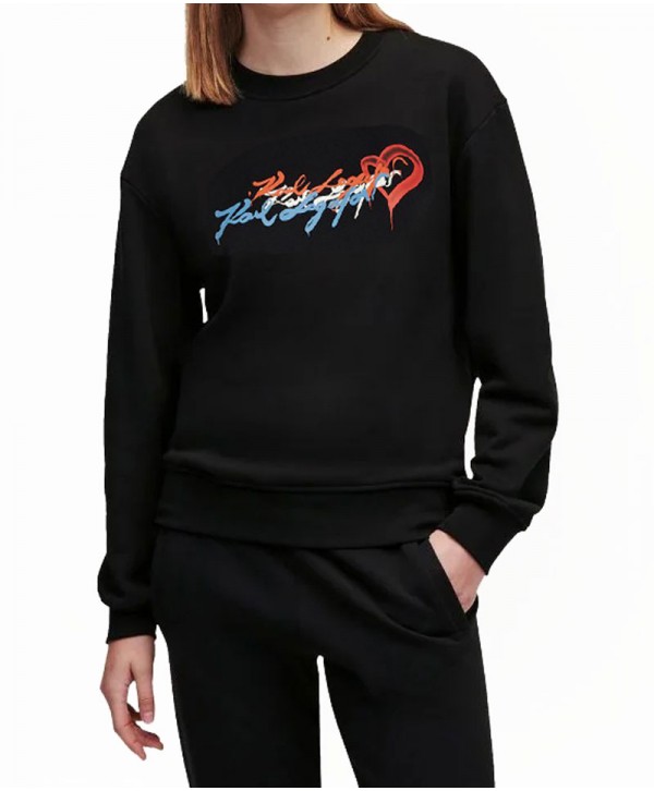 Karl Lagerfeld Graffiti Logo Sweatshit Black