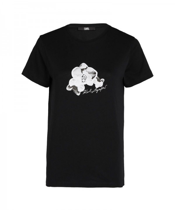 Karl Lagerfeld Orchid print T-shirt Black