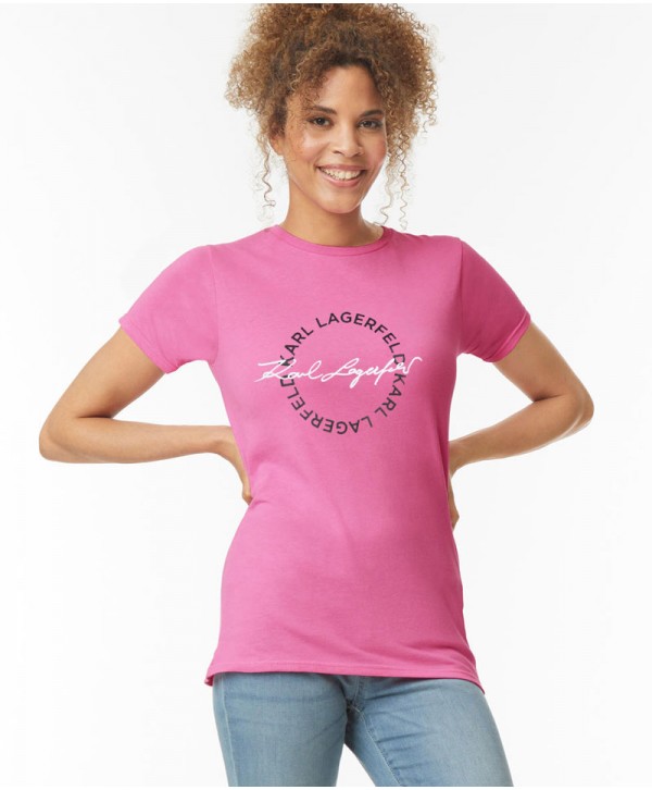 Karl Lagerfeld Pink circle logo tshirt