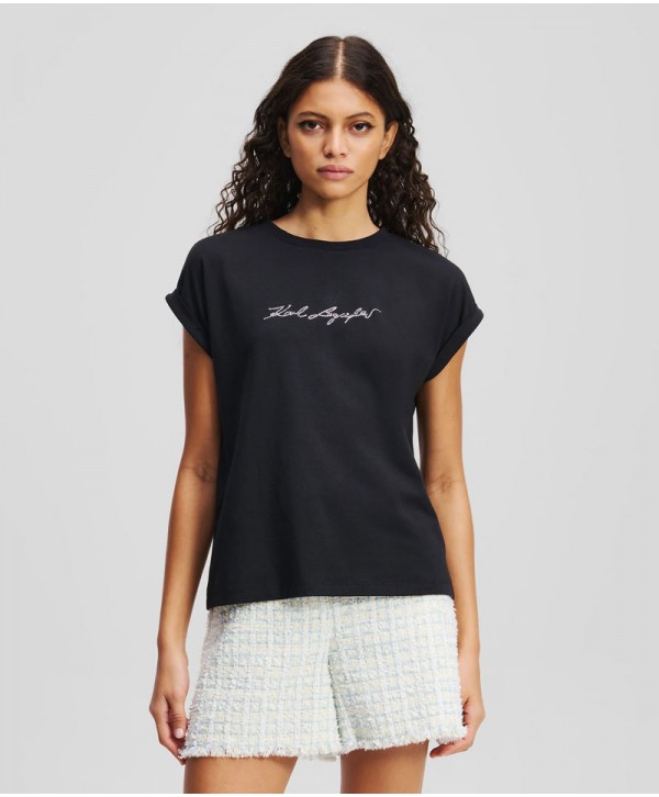 karl Lagerfeld Signature Rhinestone T-shirt