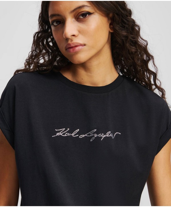 karl Lagerfeld Signature Rhinestone T-shirt