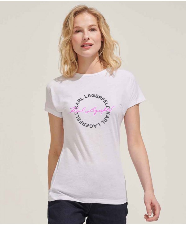  Karl Lagerfeld Circle Logo White T-Shirt