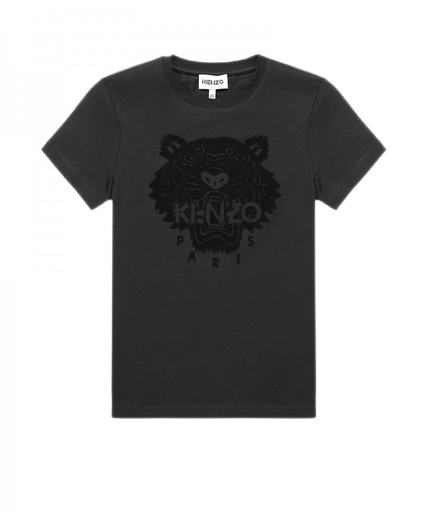 Kenzo Black T Shirt velvet Tiger