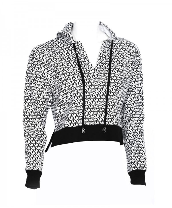 Michael Kors Cropped hoodie black & White