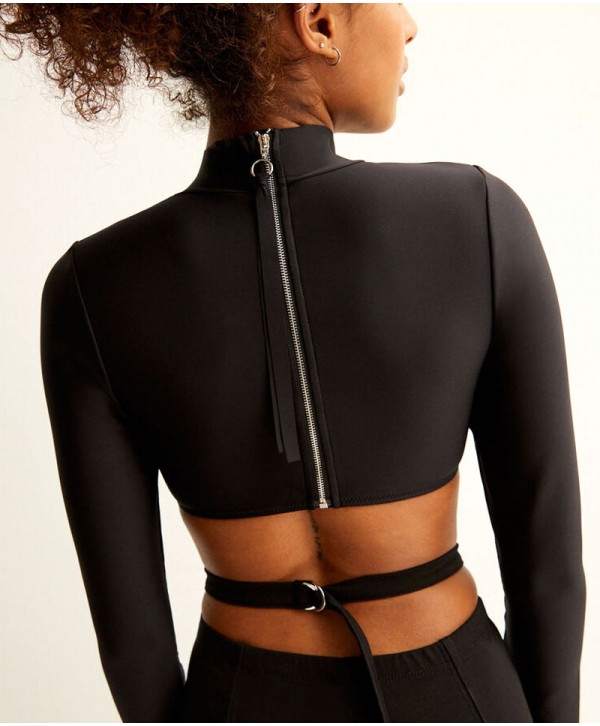 Poupie x undiz long-sleeved bra - black 